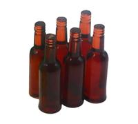 SUPVOX 6pcs Miniature Beer Bottles Set for Dollhouse Decor, Realistic Tiny Brown Beer Bottles Detailed Design, Mini Photo Props for Miniature Scenes and Collectibles