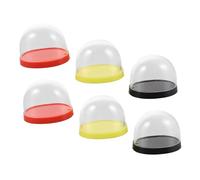SUPVOX 6pcs Miniature Cake Stand with Transparent Display Domes Realistic Vintage Bakery Case for Dollhouse Decoration Scale Plastic Dome Covers for Kitchen Dessert Display and Mini Food