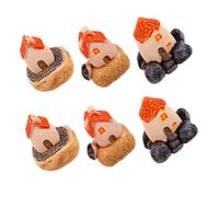 SUPVOX 6pcs Miniature Fairy Garden Cottage Ornaments Resin Tiny Village Houses for DIY Crafting and Terrarium Decorations Creative Miniature Figurines for Collectors and Hobbyists