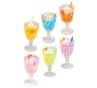 SUPVOX 6pcs Miniature Goblet Set for Dollhouse Accessories Simulated Ice Cream Drink Cups Realistic Pretend Food Play for Boys and Girls Tiny Kitchen Scene Decor