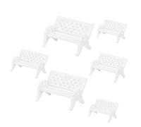 SUPVOX 6pcs Miniature Wooden Park Benches Small Medium Large Simulation Chairs Home Desktop Ornaments for Photo Scenes and Garden Decoration