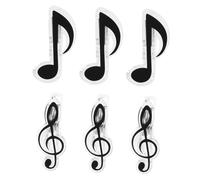 SUPVOX 6pcs Music Note Clips and Score Holders Black - Music Book Clips Treble Clef and Eighth Note Designs