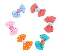 SUPVOX 6Pcs Pet Hair Clips Bowknot Design Dot Pattern Bobby Pins Random Colors Stylish Hair Barrettes for Dogs Puppies Everyday Wear Random Color