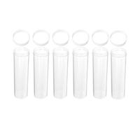 SUPVOX 6pcs Plastic Coin Storage Tubes with 30mm Diameter Screw Caps for Quarter Coin Organizer Money Handling and Collecting Supplies