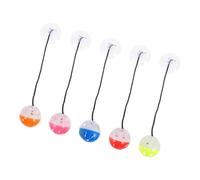 SUPVOX 6pcs Portable Reptile Bell Balls Suction Cups and Ropes, Plastic Bearded Dragon Toys, Lizard Toy Accessories for Cage Enrichment and Pet Interaction