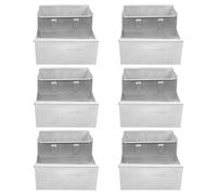 SUPVOX 6pcs Rabbit Feeder Metal Food Dish Resists Bunny Chewing Optimized for Professional Breeding Iron Unique Shape for Breeding Facilities Suitable for Chinchilla and Rat