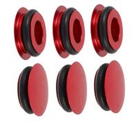 SUPVOX 6pcs Red Aluminum Alloy Crankset Dust Covers Crank Axle Protectors for Mountain Road Bikes with Hollow Design for Efficient Power Transfer and Bottom Bracket Shielding