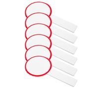 SUPVOX 6pcs Red Circle 10x20cm Single-Sided Erasable Scoreboard Paddles Handheld Dry Erase Whiteboards for Judges Voting and Auction Use