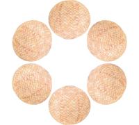 SUPVOX 6pcs Rustic Handmade Paper Hanging Lanterns with Burlap Pattern, Lightweight round Farmhouse Style Decoration for Wedding Ceremony and Anniversary Parties, Indoor Use