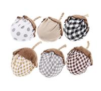 SUPVOX 6pcs Rustic Pine Cone Decorations Fabric Acorn Ornaments for Christmas Tree Decor Holiday Home Window Mantel Shelf Display