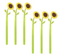 SUPVOX 6pcs Silicone Sunflower Gel Pens Set, Fine Tip Floral Writing Pens for Students, Creative Sunflower Design Stationery for School and Office Supplies