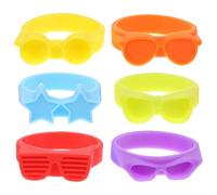 SUPVOX 6pcs Silicone Wine Bottle Charms Markers, Reusable Decorative Drink Glass Identifiers for Party, Sparkling Wine, Beer, and Cocktail Bottle Differentiators