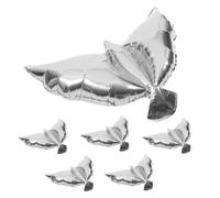 SUPVOX 6pcs Silver Dove Balloons for Wedding Birthday Party Decoration Elegant Peace Symbol Aluminum Foil Balloons Easy to Inflate Party Supply for Memorable Celebrations