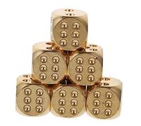 SUPVOX 6pcs Small Brass Game Dice Delicate Dice Props for Tabletop Games Portable Lightweight for Bars and Family Gatherings Decorative Accessory