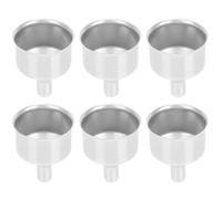 SUPVOX 6pcs Small Stainless Steel Funnels 0.8cm Spout Diameter, Wide Mouth Mini Liquid Funnels for Wine Bottles, Kitchen Gadgets for Home and Household Use