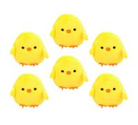 SUPVOX 6pcs Small Yellow Chicken Plush Coin Purses Animal-shaped Change Bags Easter Chick Wallets for Women Cute Cartoon Money Pouches