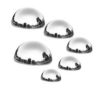 SUPVOX 6Pcs Stainless Steel Mirror Gazing Hemisphere Balls Garden Sphere with Corrosion Resistance Durable Polished Reflective Hollow Ornaments for Outdoor Lawn Decoration