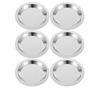 SUPVOX 6pcs Stainless Steel Red Wine Bottle Coasters Reusable round Wine Pads Household Table for Party and Kitchen Use