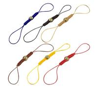 SUPVOX 6pcs Teapot Lid Strings Strap Set, Woven Anti-Drop Tea Pot Rope Handles with Beads, Multi-Color Replacement Cord for Kung Fu, Glass, Porcelain, Cast Iron Teapots, Tea Ceremony