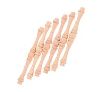 SUPVOX 6pcs Unfinished Wooden Spindles Balusters for Furniture Repair and Home Decoration, Solid Wood Craft Spindles for Staircase and Cabinet Railing, Natural Wood DIY Woodcrafts