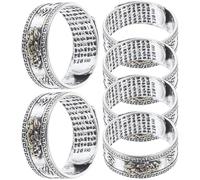 SUPVOX 6pcs Vintage Gold Mythical Beast Open Rings for Men Finger Jewelry with Auspicious Wealth Symbol and Protective Engraving, Decorative Male Finger Rings Set for Daily Wear