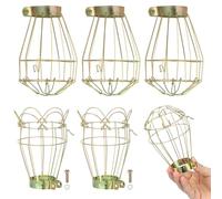 SUPVOX 6pcs Vintage Silver Iron Bulb Cage Lamp Shade with Protective Cover and Decorative Design for Home and Restaurant Hanging Pendant Light Fixture