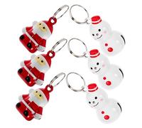 SUPVOX 6pcs Wear Resistant Dog Cat Collar Bells Copper DIY Hanging Bell Charms for Pet Decoration Christmas Red Santa Snowman Hat Charms Comfortable and Lively Pet Accessories
