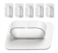 SUPVOX 6pcs White Multi-Functional Open Ring Adhesive Wall Hooks No-Drill Sundries Storage Key Holders for Bathroom Kitchen Bedroom Organization