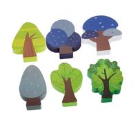 SUPVOX 6PCS Wooden Train Track Trees Set Interlocking Miniature Railway Scenery Accessories for Educational Play Compatible with Train Tracks Enhances Spatial Imagination and Coordination