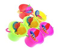 SUPVOX 6Sets Beach Sand Educational Plastic Play Bucket and Spoon Random Patterns and Colors for Outdoor Fun and Parent Interaction