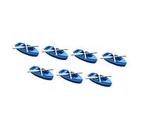 SUPVOX 7 Set Miniature Resin Boat with Paddles Beach Sandbox Decor for Dollhouse and Desktop Lovely Rowboat Models for Seaside Scene Creation and Home Decoration