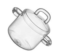 SUPVOX 700ml Glass Bowl with Lid and Double Handles Heatable Fruit and Salad Serving Bowl Microwave Safe Dessert for Home and Kitchen Use