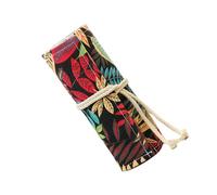 SUPVOX 72 Slots Cotton Pencil Case Roll up Organizer Pouch with Ethnic Style, Well Made to Protect Pencils and Art Supplies from Falling and Breakage, for Artists and Graders