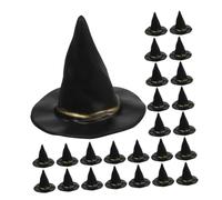SUPVOX 72pcs Miniature Black Witch Hats for Halloween Decorations DIY Crafts and Dollhouse Accessories Versatile Plastic Caps for Spooky Party Decor and Creative Handmade Projects