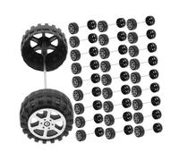SUPVOX 75PCS Toy Car Wheel Axle Set 42mm Plastic DIY Wheels with 2 * 100mm Axles for Boys and Girls Crafts for Model Car Projects and Creative Play