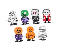 SUPVOX 7pcs Halloween Walking Clockwork Wind Up Party Favors Including Orange Walker Red Ghosts Vampire Pumpkin Green Zombie Mummy Trick Decorations