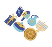 SUPVOX 7pcs Hanukkah Embroidered Iron-on Patches for Clothing, Dress, Hat Backpack - Decorative Jewish Chanukah Appliques for Repair Holiday Decoration