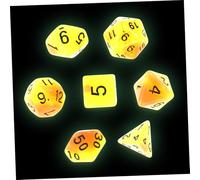 SUPVOX 7PCS Luminous Two-color Multi-sided Dice for Board Games Creative Glow Dark Polyhedral Dice for Parties Home Bar Use