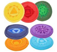 SUPVOX 7pcs Meditation Bowl Cushion Tibetan Singing Bowl Pad with Vintage Design for Yoga Prayer and Chakra Healing Comfortable Mats Colors