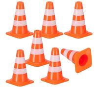 SUPVOX 7pcs Mini Traffic Cones Toy Set, 1 Inch Small Road Signs for Kids - Educational Construction, Sports Training & Imaginative Play, Includes Parking Signs