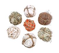 SUPVOX 7pcs Rattan Chew for Pets Molar Toys for Guinea Pigs and Parrots Natural Grass for Teeth Grinding and Anxiety Relief