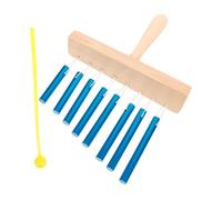 SUPVOX 8-bar Blue Aluminum Wind Chime Percussion Instrument with Mallet, Single-row Musical Chimes for Beginners and Toddler Music Education, Desktop Orff Ensemble Toy