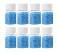 SUPVOX 8 Bottles Broken Glass Gravel for DIY Crafts - Blue Irregular Crushed Glass Chips - Decorative Fish Tank Gravel Pieces for Christmas Decoration 30g/Bottle