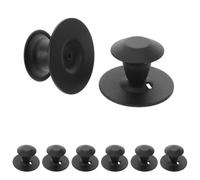 SUPVOX 8 Pcs Glass Door Handle Pull One Side Door Knob Stainless Steel Round Black Self Adhesive No Punching DIY Installation
