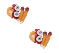 SUPVOX 8 Pcs Halloween Simulation Body Organ Props Lifelike Fake Fingers Ears and Eyes for Scary Zombie Theme Parties Theater and April Fools Pranks Funny Horror Decorations for Adults