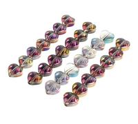 SUPVOX 80 Pcs 8×8mm Gradient Crystal Heart Glass Beads for Jewelry Making DIY Necklaces Bracelets Valentine Beads Assorted Colors Pack for Crafting