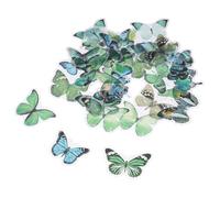 SUPVOX 80pcs Butterfly Stickers for Scrapbooking and Journaling, Waterproof Pet Material DIY Craft Supplies for Diary Decoration, 2pcs Vintage Green Butterfly Stickers Set