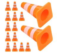 SUPVOX 80Pcs Mini Traffic Cones Plastic Road Signs for Interactive Construction Play and Parking Lot Simulation in Cognitive Development Activities