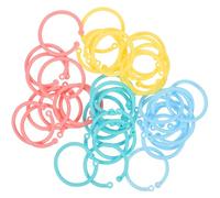 SUPVOX 80pcs Plastic Binder Rings Snap Rings for Book Tight Lock Design and Easy Open Close Function Assorted Colorful for Study and Home Loose-Leaf Items