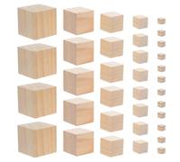 SUPVOX 80pcs Wood Blocks for Crafts: 1/2/3/4/5cm Wooden Cubes - Unfinished Wood Squares for DIY Projects Painting Arts and Crafts STEM Stacking & Building